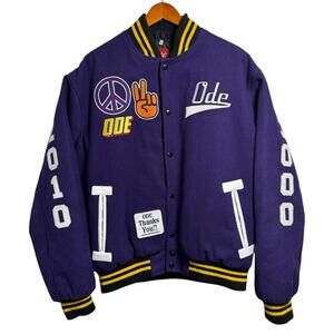 Ode Men's Varsity Jacket with Embroidered Patches 2010 -3000 Size XL